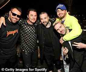 Tremendous: Sebastian Ingrosso, Axwell, Steve Angello, A-Trak and Alesso attend the Swedish House Mafia "Paradise Again" Album Release Party