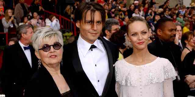 Johnny Depp testified that he and Vanessa Paradis, right, knew exactly how they would parent their children – the opposite of how Depp said he was treated by his mother, Betty Sue, right.