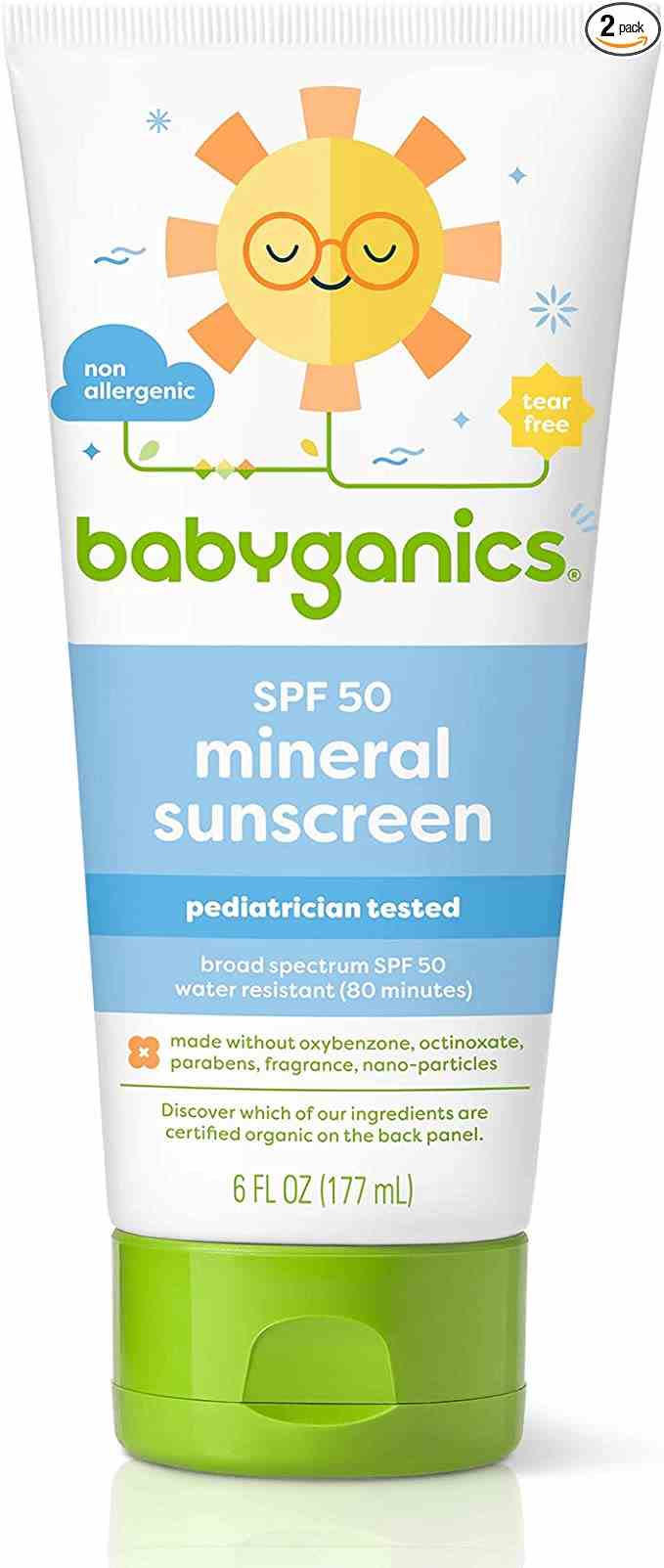 Eine Flasche Babygenics Mineral Sunscreen