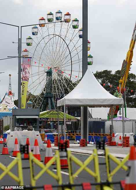 The adult section of the Easter Show was closed to the public as the investigation into Uati's death got underway