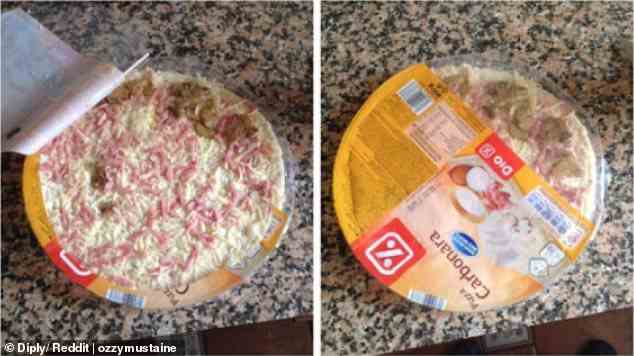 Ein anderer enttäuschter Käufer machte seiner Frustration Luft, als er seine Pizza öffnete und entdeckte, dass Pilze nur auf einem kleinen Abschnitt platziert worden waren