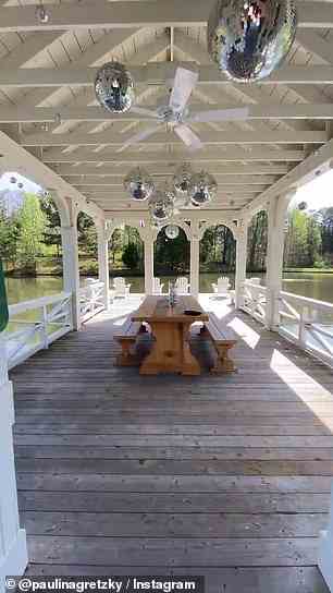 Paulina shared footage of both the stunning decor and the view from the boathouse