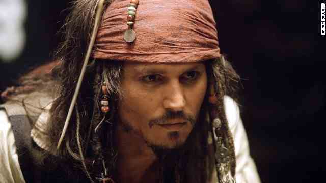 Johnny Depp als Captain Jack Sparrow in „Fluch der Karibik: Der Fluch der schwarzen Perle“. 