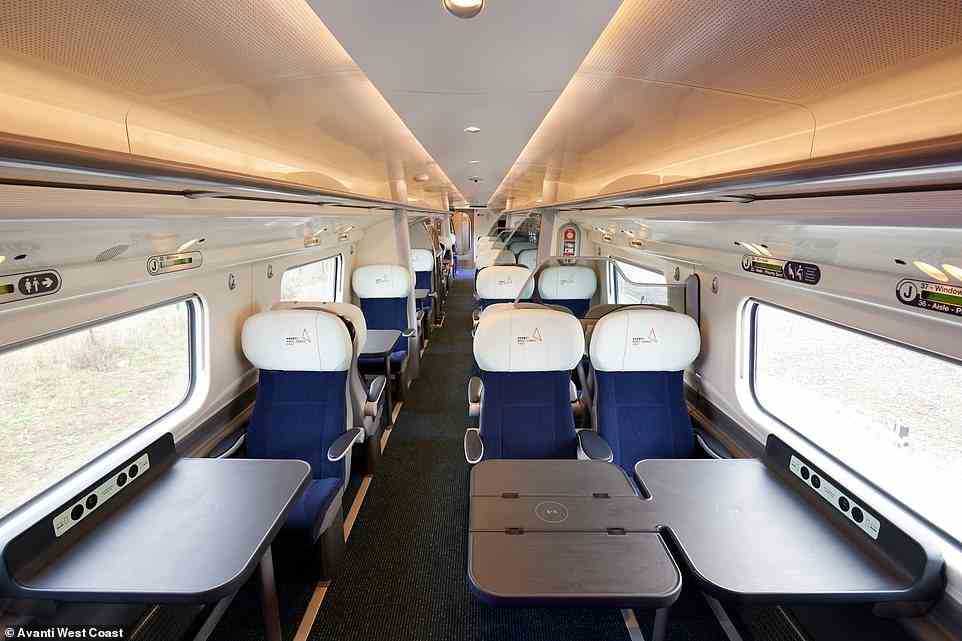Avanti West Coast sagte, die Züge werden bequemere Sitze, einen neu gestalteten Shop und bessere Bordinformationen haben