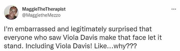 „Viola Davis ist eine der besten Schauspielerinnen, die je in der Szene aufgetreten sind, aber dieses verdammte Michelle-Obama-Biopic ist eine Komödie, einfach wegen des Gesichts, das sie macht“, schrieb ein Twitter-Nutzer