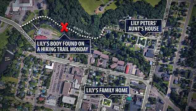 Die Leiche des Kindes wurde auf einem Wanderweg weniger als eine Meile vom Haus ihrer Tante entfernt gefunden, in der Nähe der Stelle, an der ihr Fahrrad entdeckt wurde