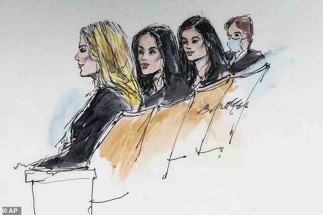 Khloe, 37, (far left) and  Kim Kardashian, 41 (second from left), and younger sister Kylie Jenner, 24,  (second from right) with their mother, family matriarch Kris Jenner, 66, (far right) are all named defendants in the case