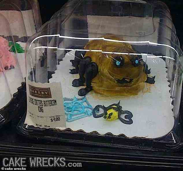 Eine andere Person aus den USA war überrascht, in einer Bäckerei einen aggressiv aussehenden Kuchen in Form einer Biene zu entdecken