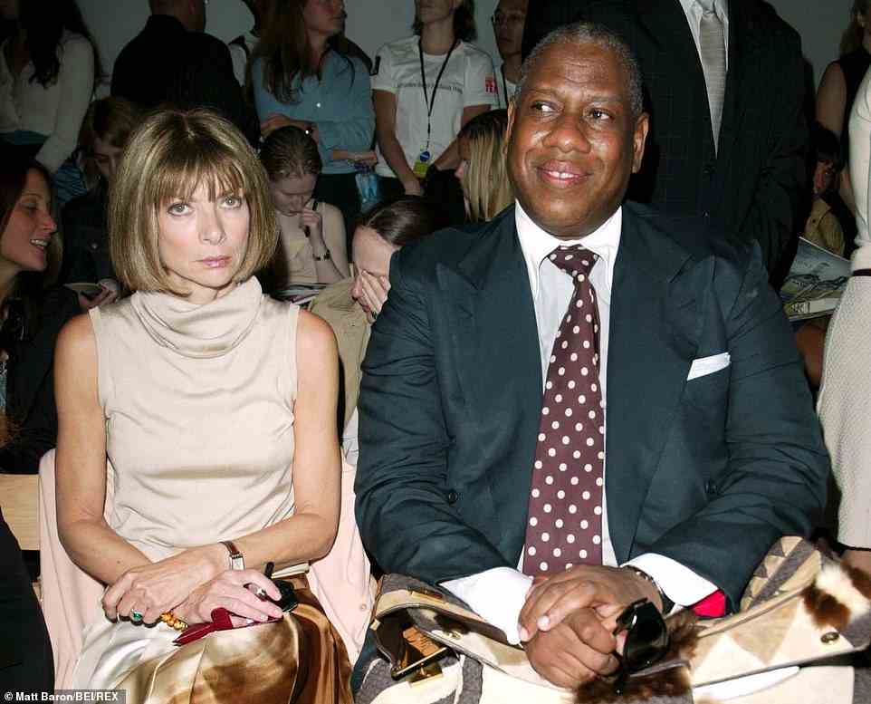 In his 2020 memoir, Talley (pictured with Wintour in 2003) wrote that he was left with 'huge emotional and psychological scars' after the notoriously icy editor made the remarks about his weight - something he head been struggling with since the death of his grandmother