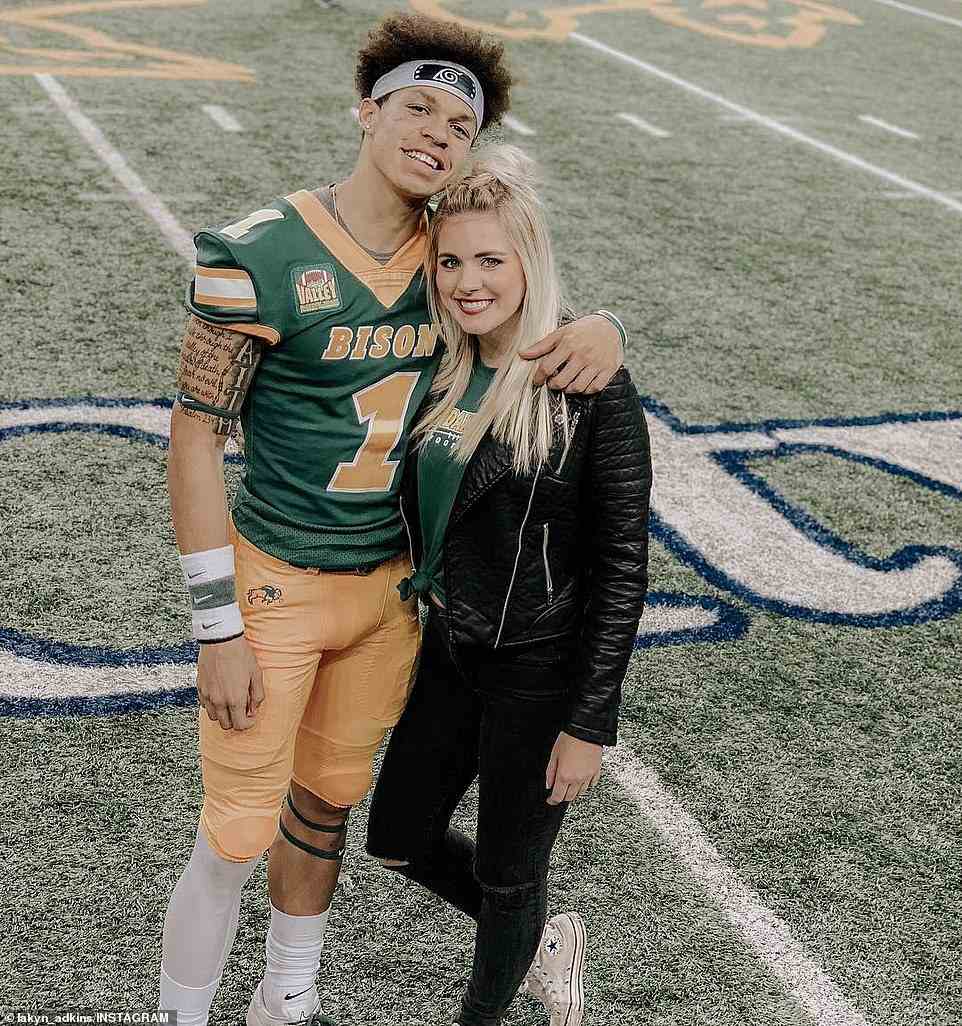 As Christian Watson, 22, hopes to be a second-round draft pick tonight, he can rest assured that he is always number one to fiancée Lakyn Adkins, 23