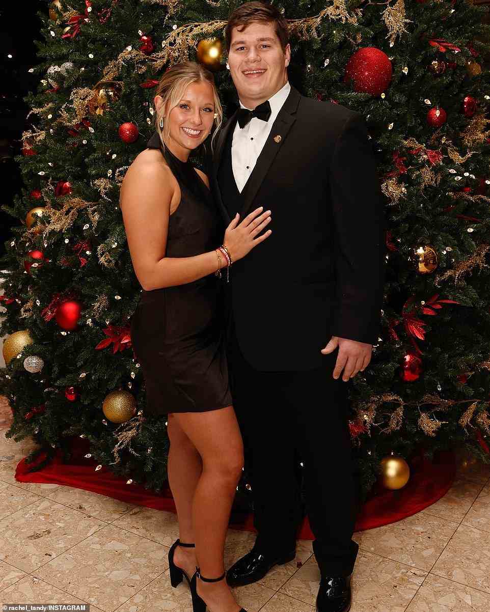 Twenty-fifth overall pick Tyler Linderbaum, 22, of the University of Iowa has been dating girlfriend Rachel Tandy, 22, since July of 2019