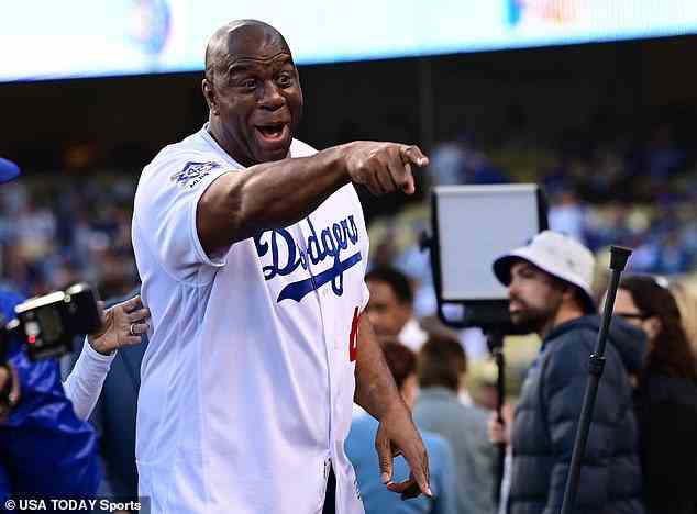 Basketball-Legende Magic Johnson wurde als Berater bei den LA Dodgers eingezogen