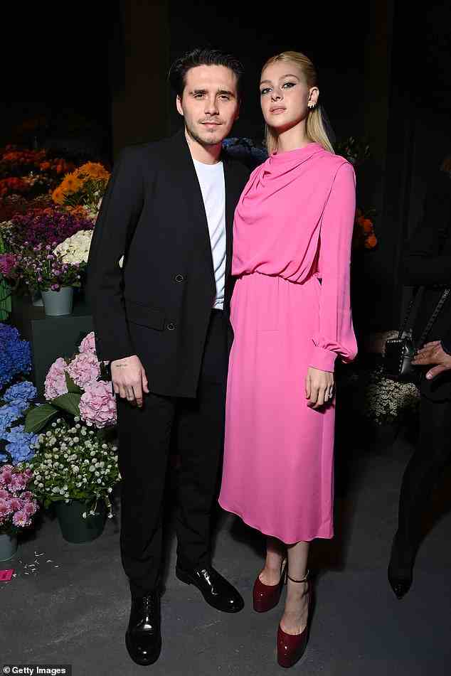 Under fire: The family of Brooklyn Beckham's wife Nicola Peltz has been criticised for spending $3.5million (£2.7m) on the couple's lavish wedding in Palm Beach, Florida this weekend