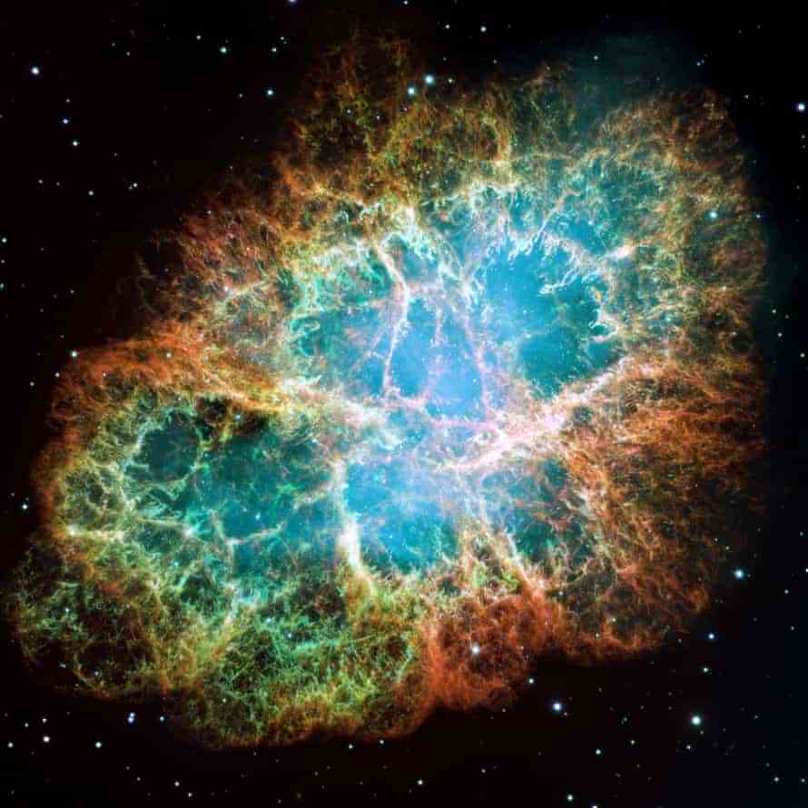 Ein Bild des Krebsnebels, das mit dem Hubble-Teleskop aufgenommen wurde.