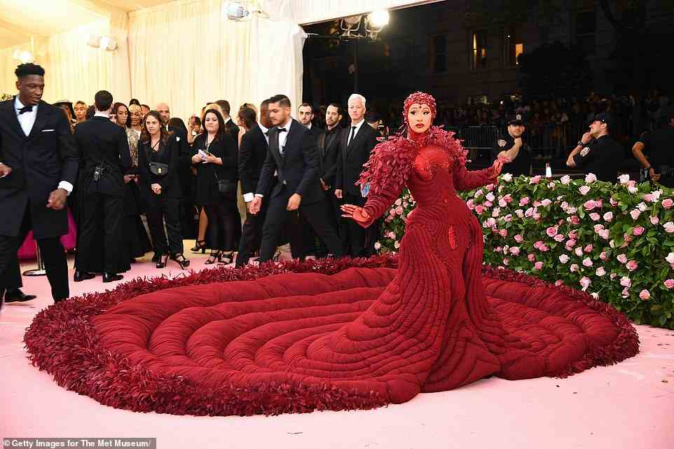 Cardi B certainly carved out her own space in this enormous Thome Browne creation in 2019
