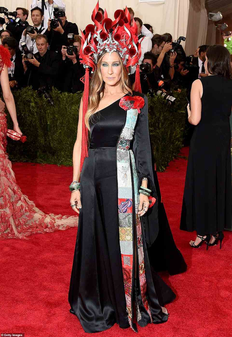 Sarah Jessica Parker has also been one to dive into the year's theme, which she did in an H&M dress and Philip Treacy headpiece in 2015