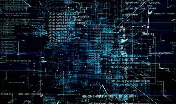 Eine künstlerische Darstellung von Code im Cyberspace