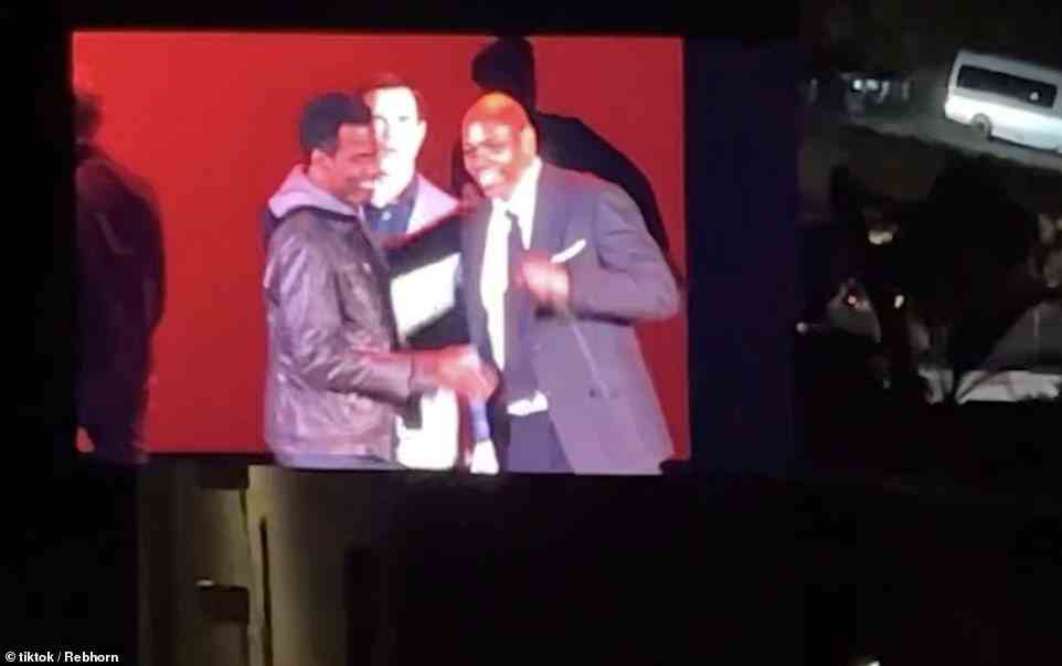 Chris Rock later came to the stage and joked that it was Will Smith who attacked Chappelle, while Jimmy Carr stood shocked in the background at the 'crazy' gig