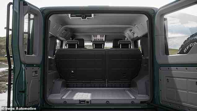 Adding a rear bench for the 5-seat passenger model cuts it down to 1,152 litres - that's 77 litres more than a Land Rover Defender 110