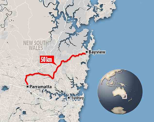 Bayview ist 50 km von Parramatta entfernt (oben)