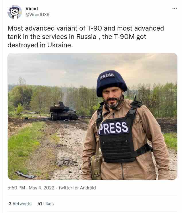 Es wird angenommen, dass ukrainische Streitkräfte einen der modernsten Kampfpanzer Russlands im Nordosten des Landes zerstört haben.  Dem T-90M wird ein zusätzlicher Schutz gegen moderne Waffensysteme zugeschrieben