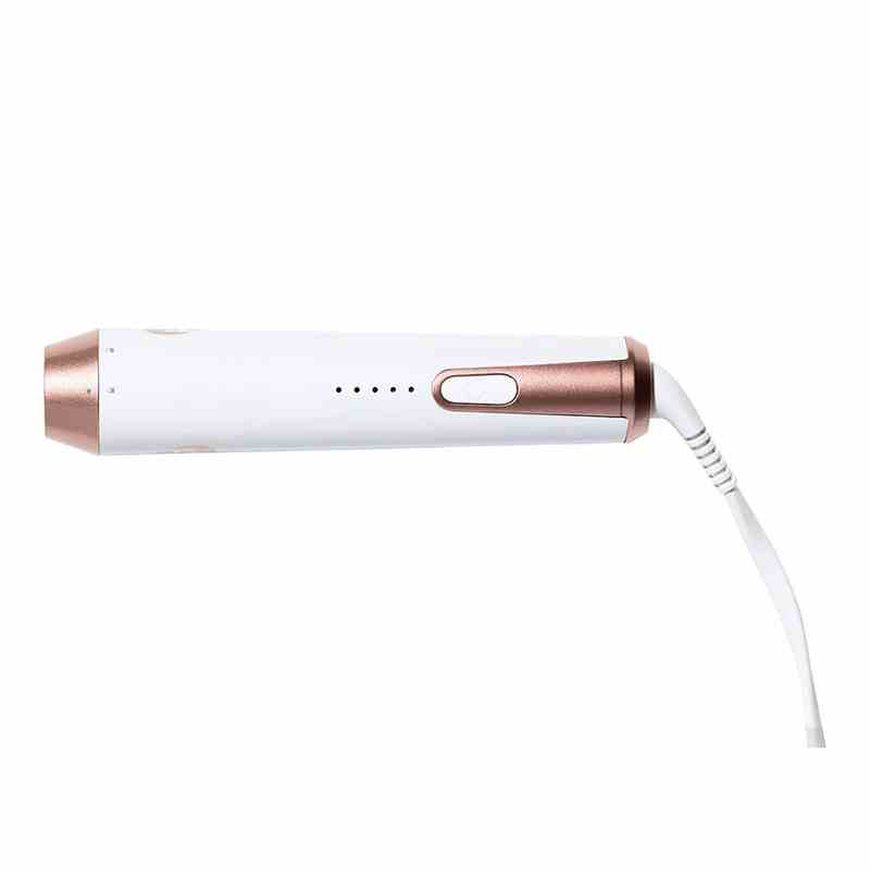 A white and gold T3 Convertible Base curling iron on a white background