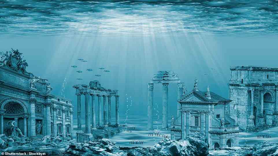 Das obige Bild zeigt eine künstlerische Darstellung der mythischen verlorenen Stadt Atlantis, die Forscher bei ihrer Entdeckung erwähnt haben