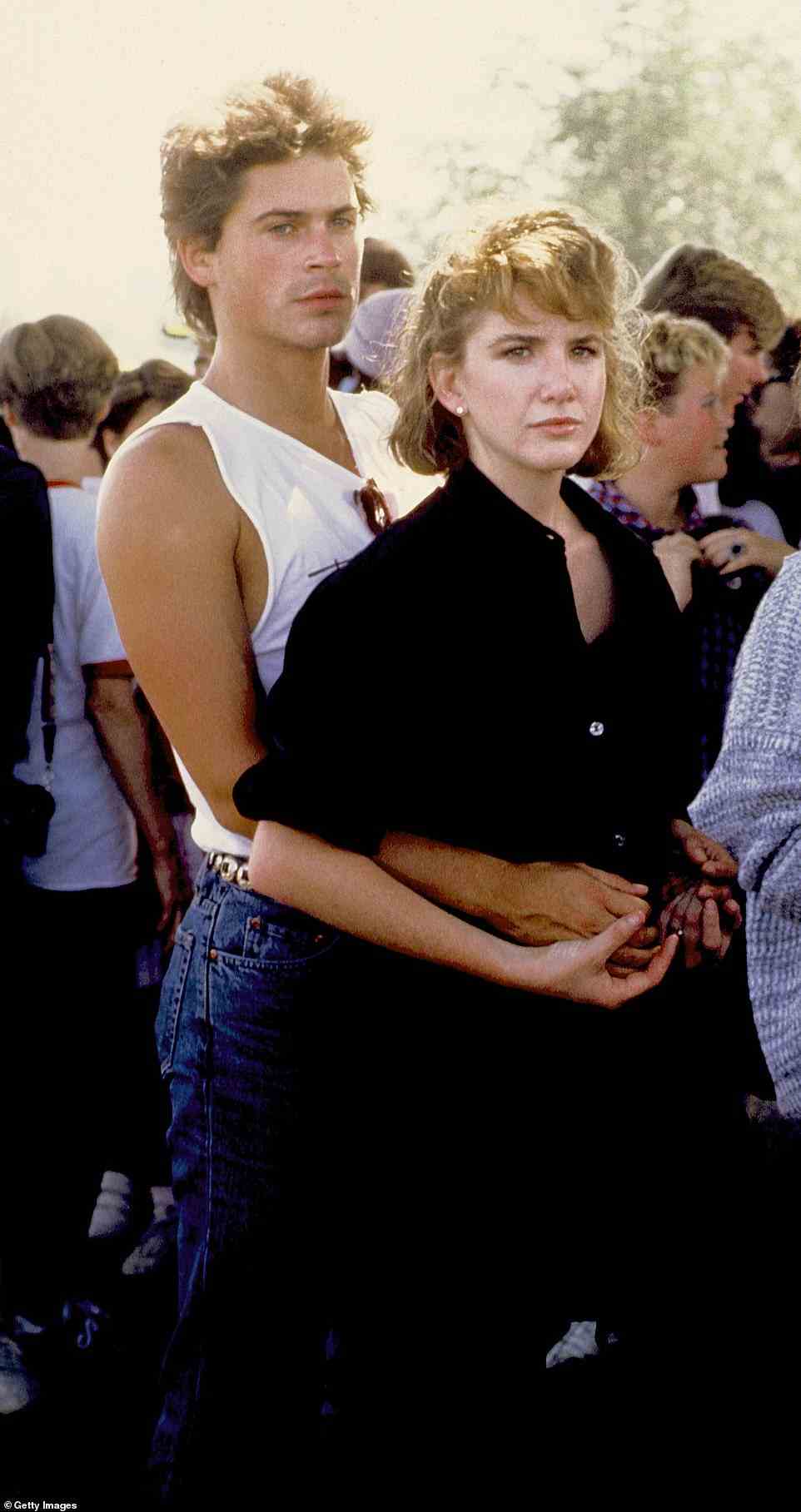 She was also briefly engaged to actor Rob Lowe (pictured together in 1982), and after that ended, she started dating Bo Brinkman - cousin of acclaimed actor Dennis Quaid - whom she married in 1988 and divorced in 1992