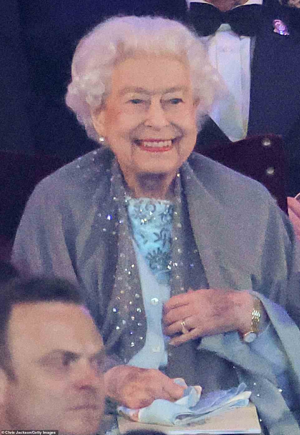 Queen Elizabeth II during the 'A Gallop Through History' performance as part of the official celebrations for the monarch's Platinum Jubilee