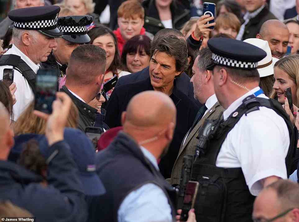 Tom Cruise is mobbed by fans as he attends Day Four of The Royal Windsor Horse Show this evening