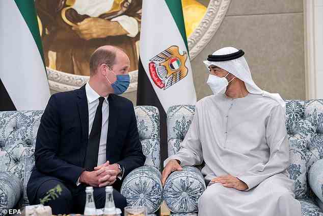 Der Herzog von Cambridge, als er im Mushrif Palace sein Beileid zum Tod von Sheikh Khalifa bin Zayed Al Nahyan aussprach