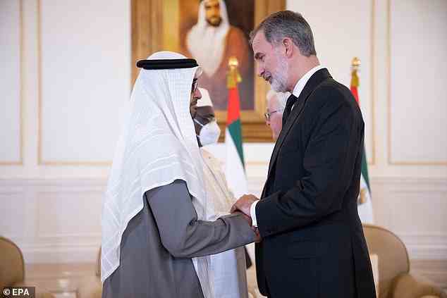 Felipe, König von Spanien, spricht heute Scheich Mohamed bin Zayed Al Nahyan sein Beileid aus