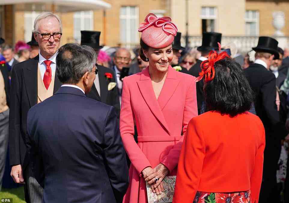 Meet the Duchess! Kate spent time speaking to guests at the garden party, which recocognises those who have distinguished themselves in public service