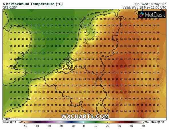 Belgien sah am Mittwoch in Teilen des Landes 28 ° C