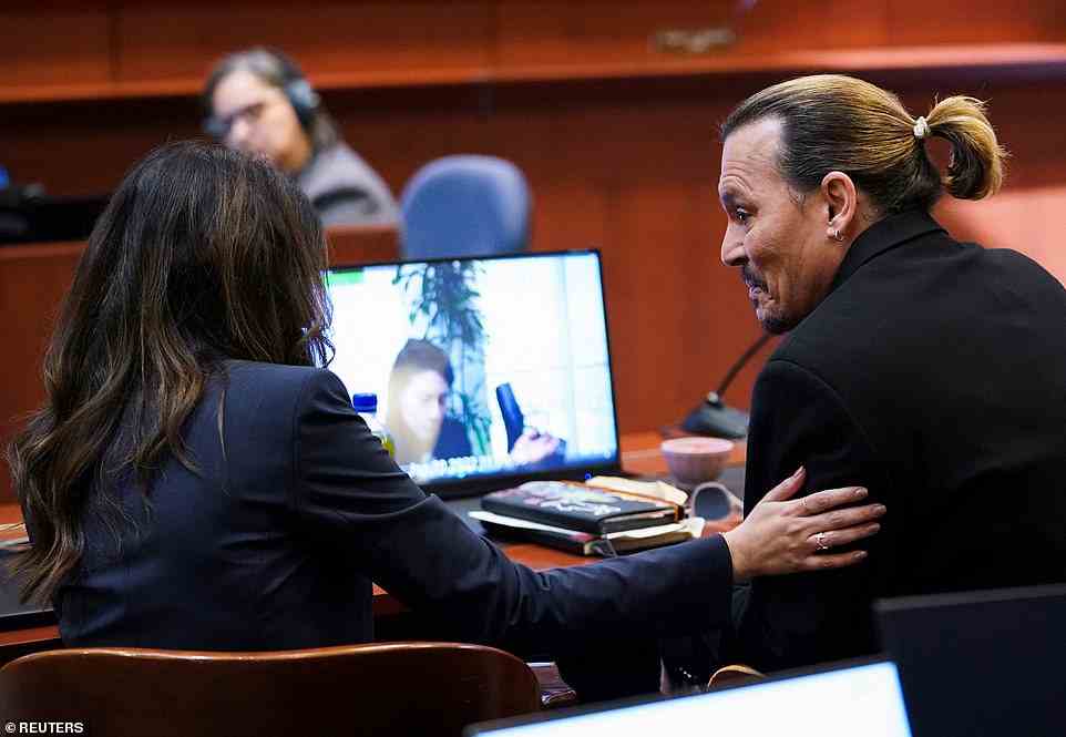 Vasquez and Depp were very touchy feely on Wednesday as they listened to the depositions of Heard's friends