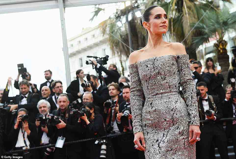 Leading lady: All eyes were on Labyrinth star Jennifer as she posed up a storm in Cannes