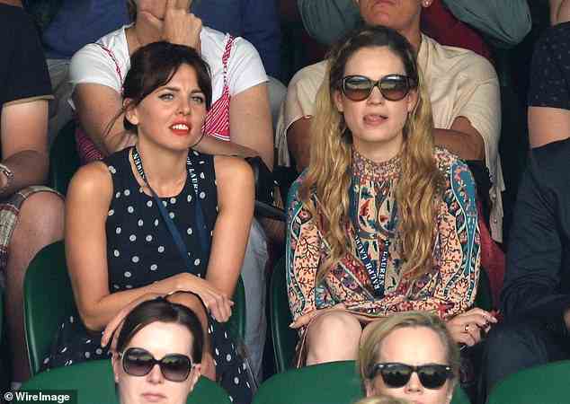 A-list mates! Ophelia is pictured in 2014 with Lily James at centre court on day two of Wimbledon