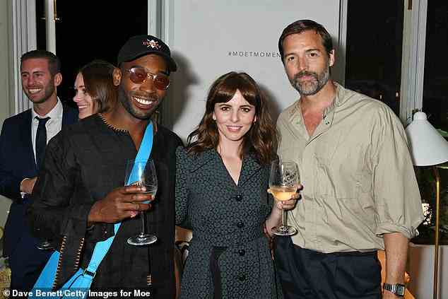 Friends in high places! Tinie Tempah, Ophelia Lovibond and Patrick Grant attend the Moet Summer House VIP launch night on June 7, 2018 in