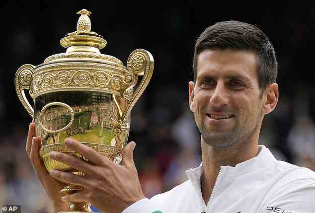 Novak Djokovic gewann das letztjährige Herren-Einzelturnier und schlug Matteo Berrettini im Finale