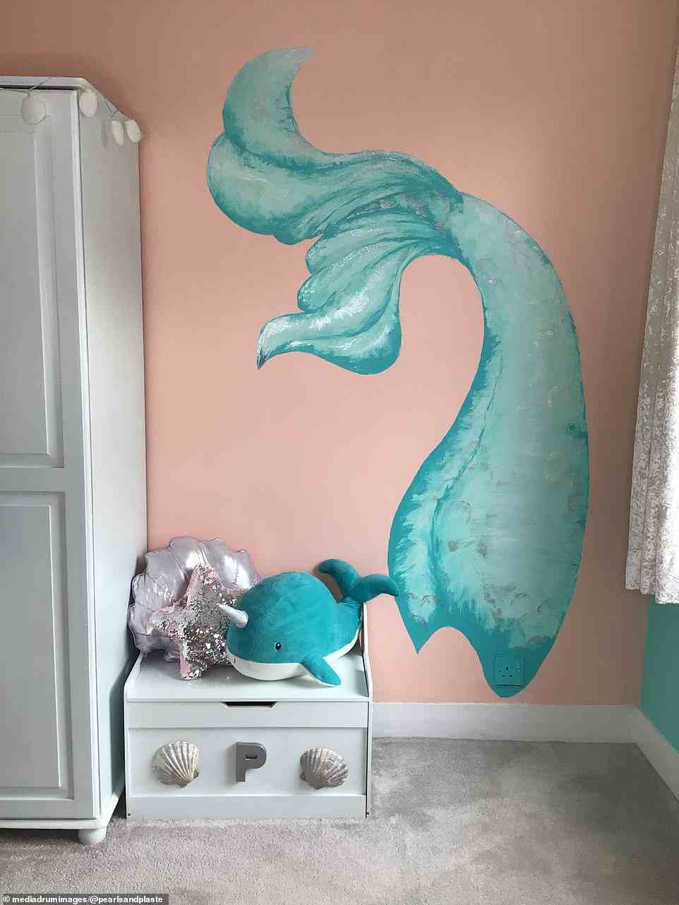 Adding plumbing, and wallpapering, as well as adding some colourful paintwork, transformed the space