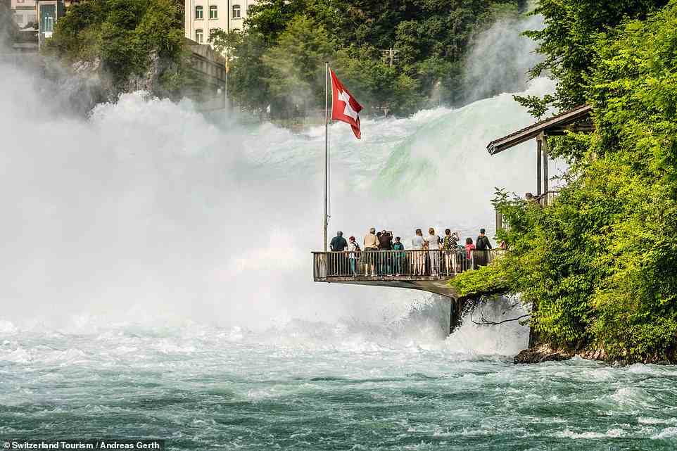 Visitors gaze upon the thrilling, unfathomable ferocity of the thundering Rhine Falls from a viewing platform on the south bank. It's also possible to take a boat that docks at a huge climbable rock in the middle of the falls. Visit rhyfall-maendli.ch for more information