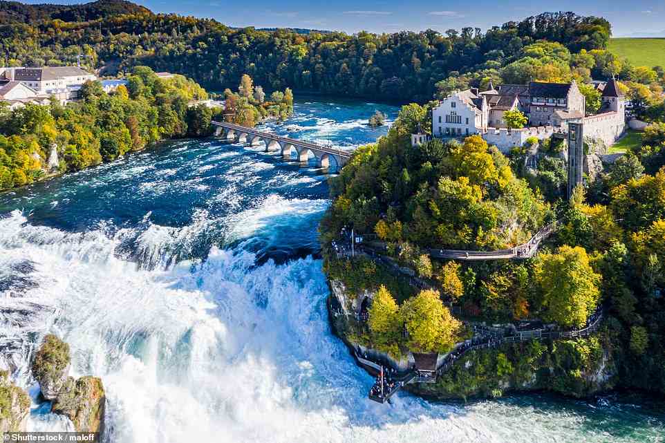 The town of Schaffhausen is home to the awe-inspiring Rhine Falls, Europe's largest waterfall. Here, every second several hundred cubic metres of water gush over a 150-metre-wide (492ft) drop, making for a sensational spectacle