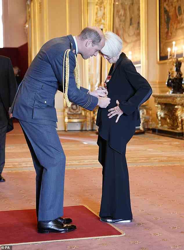 Actress Sheila Hancock is made a Dame Commander of the British Empire by the Duke of Cambridge during a investiture ceremony at Windsor Castle. Picture date: Tuesday November 9, 2021