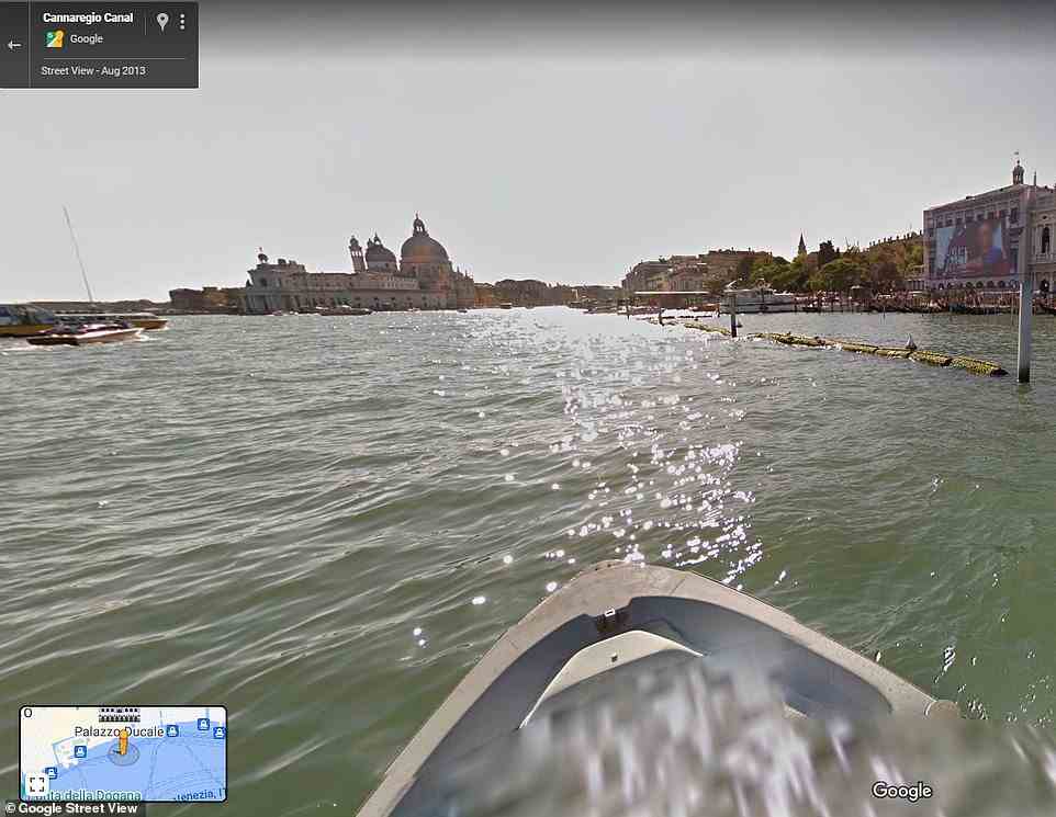 Eine Google Street View-Aufnahme der Wasserstraßen von Venedig.  Street View hat seit 2007 mehr als 220 Milliarden Bilder gesammelt
