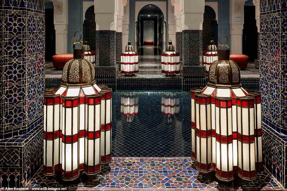 At La Mamounia, 'no one bothers with people-watching', reveals Sarah - 'which makes it all rather relaxing'. Pictured above is the hotel's spa