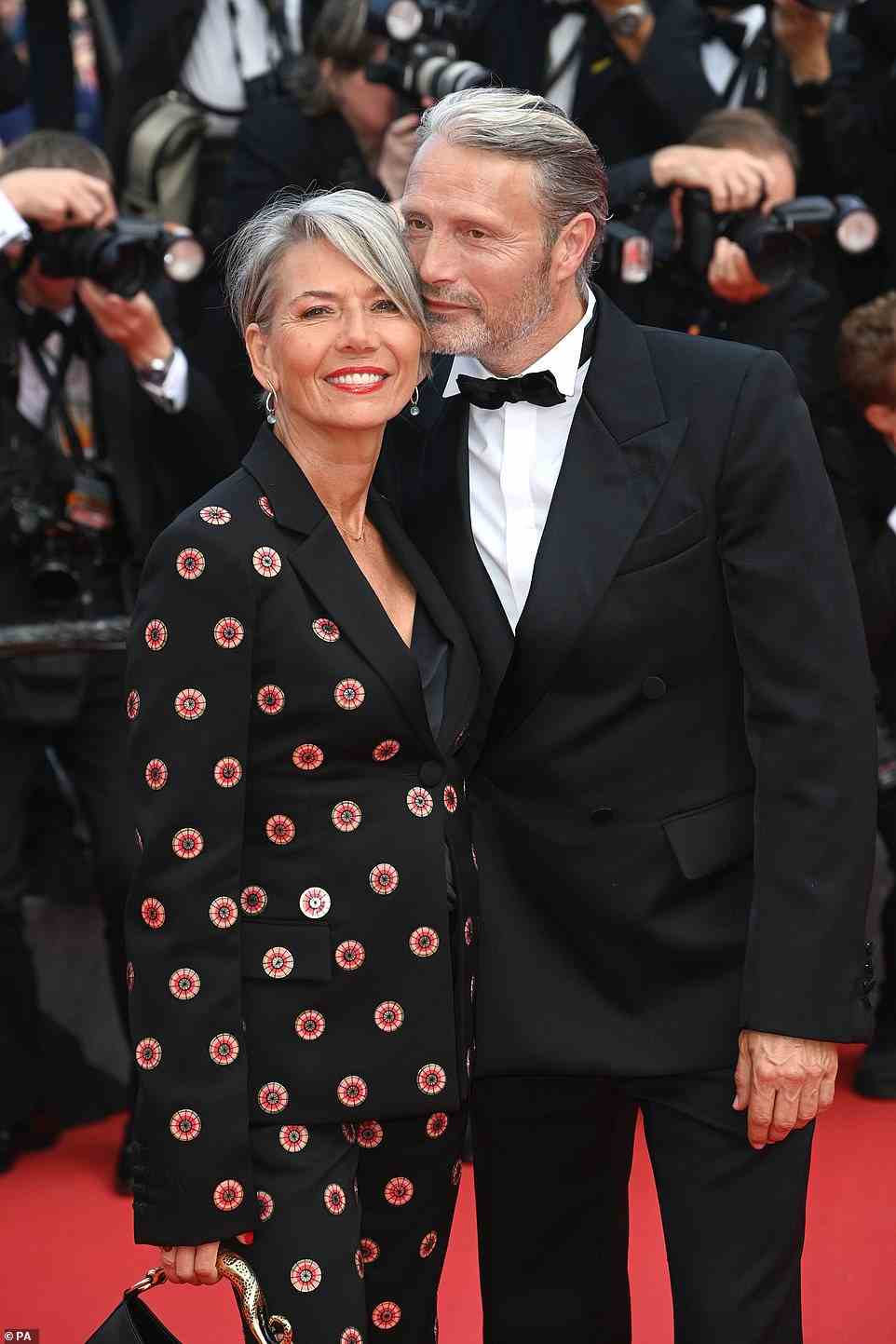 Couple: Mads Mikkelsen and his wife Hanne Jacobsen put on a very loved-up display as they hit the red carpet together