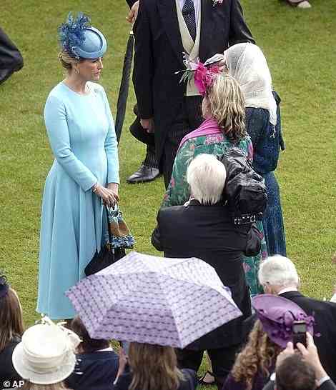 The Countess of Wessex donned a baby blue gown for the occasion