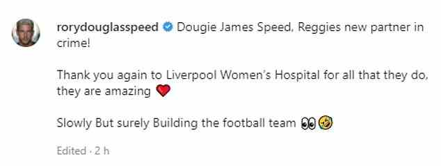 Baby-News: Rory fügte in seinem eigenen Instagram-Beitrag hinzu, dass er „die Fußballmannschaft aufbaut“.