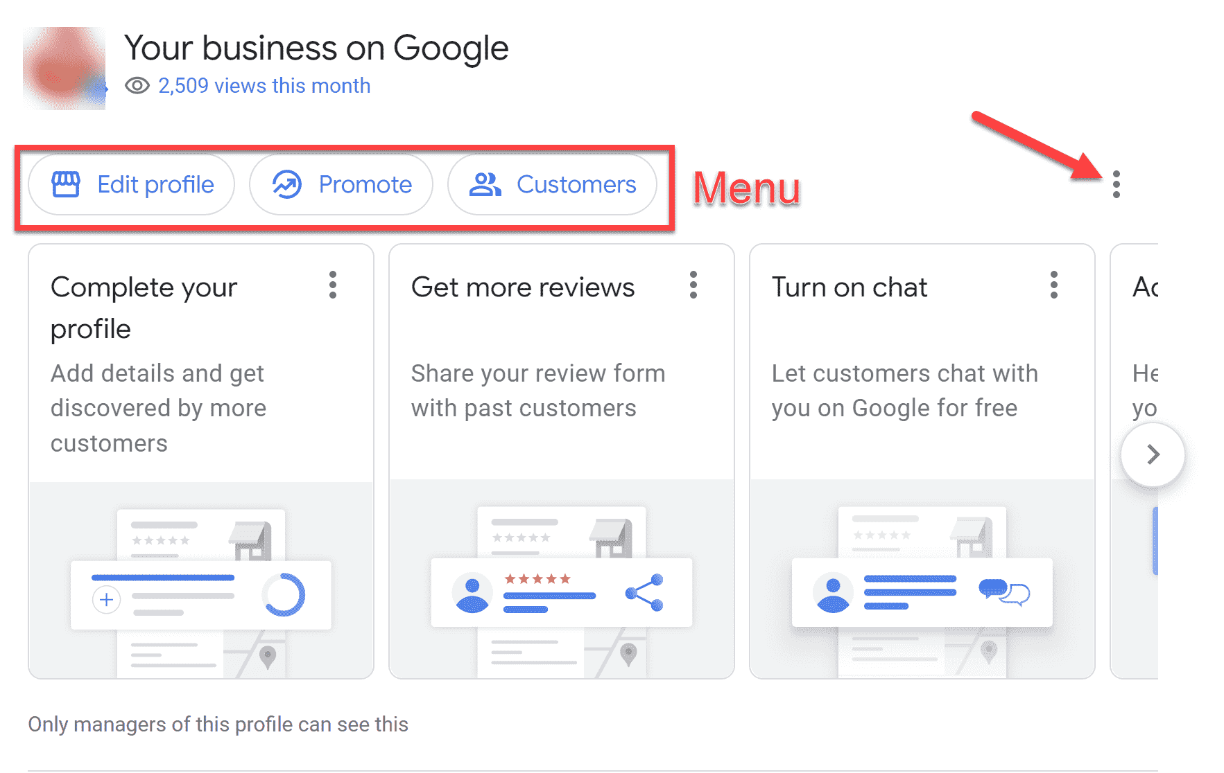 Click on the three dots to get the advance features