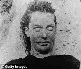 The corpse of Elizabeth Stride, pictured